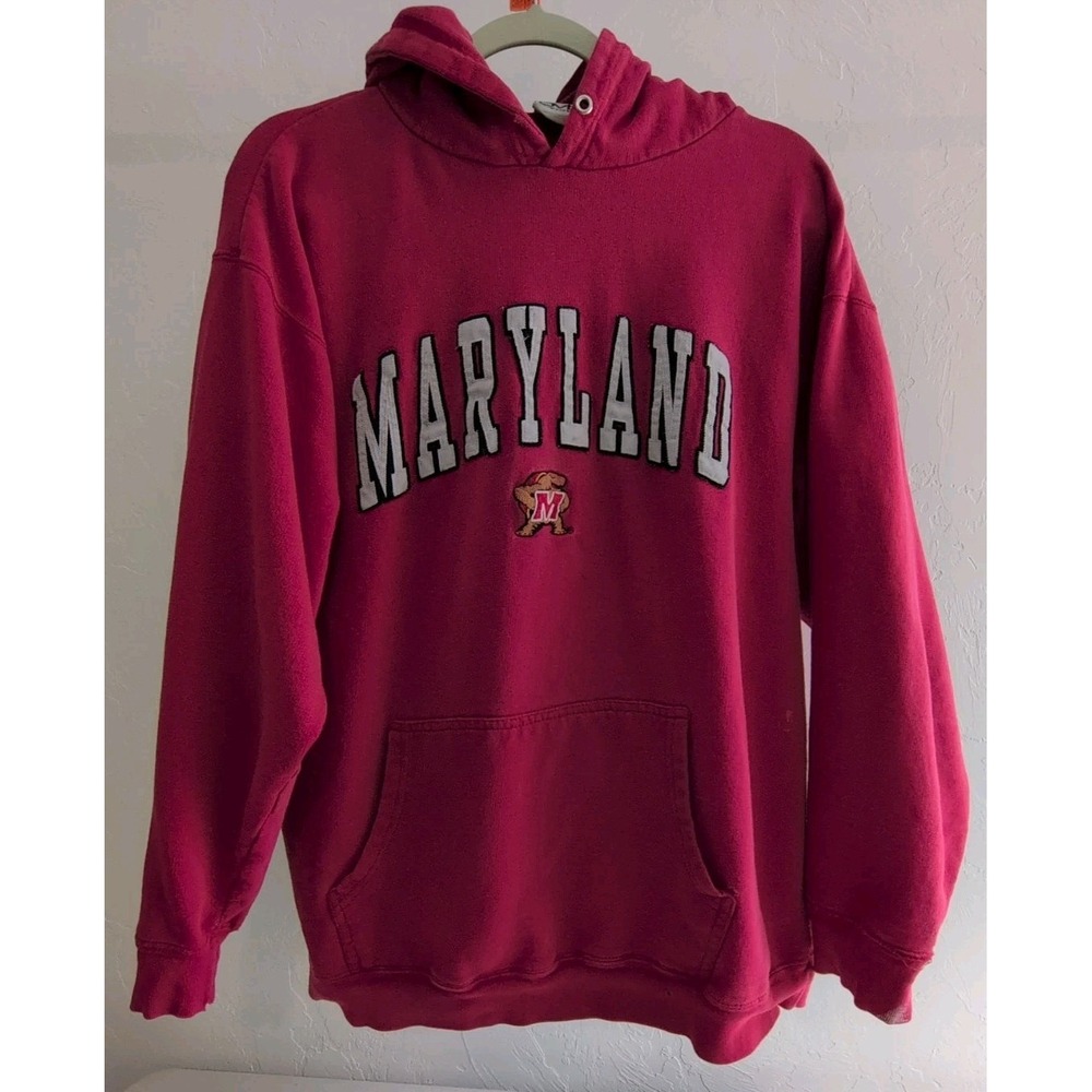 OVB Vintage Maryland Terrapins Hoodie Mens XL Red Sweatshirt Hooded